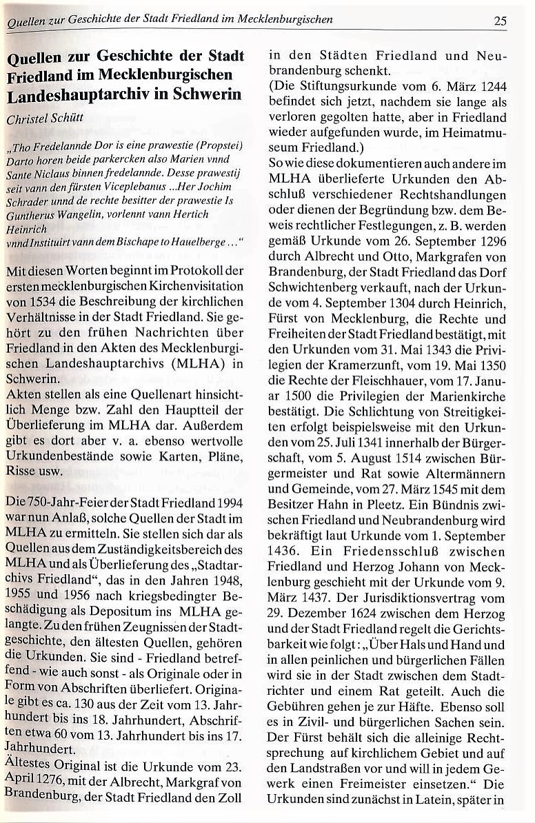 Festschrift 750 Jahre Friedland 1994 025