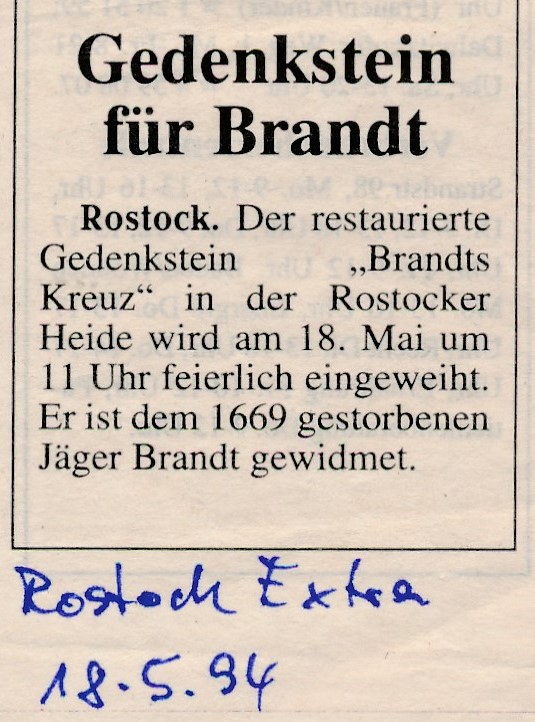 Brands Kreuz 18ten Mai 1994 Rostock Extra Einweihung