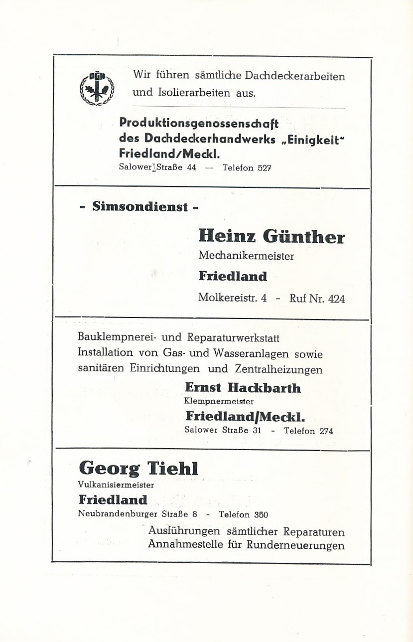 Festschrift 725 Jahre Friedland 1969 092