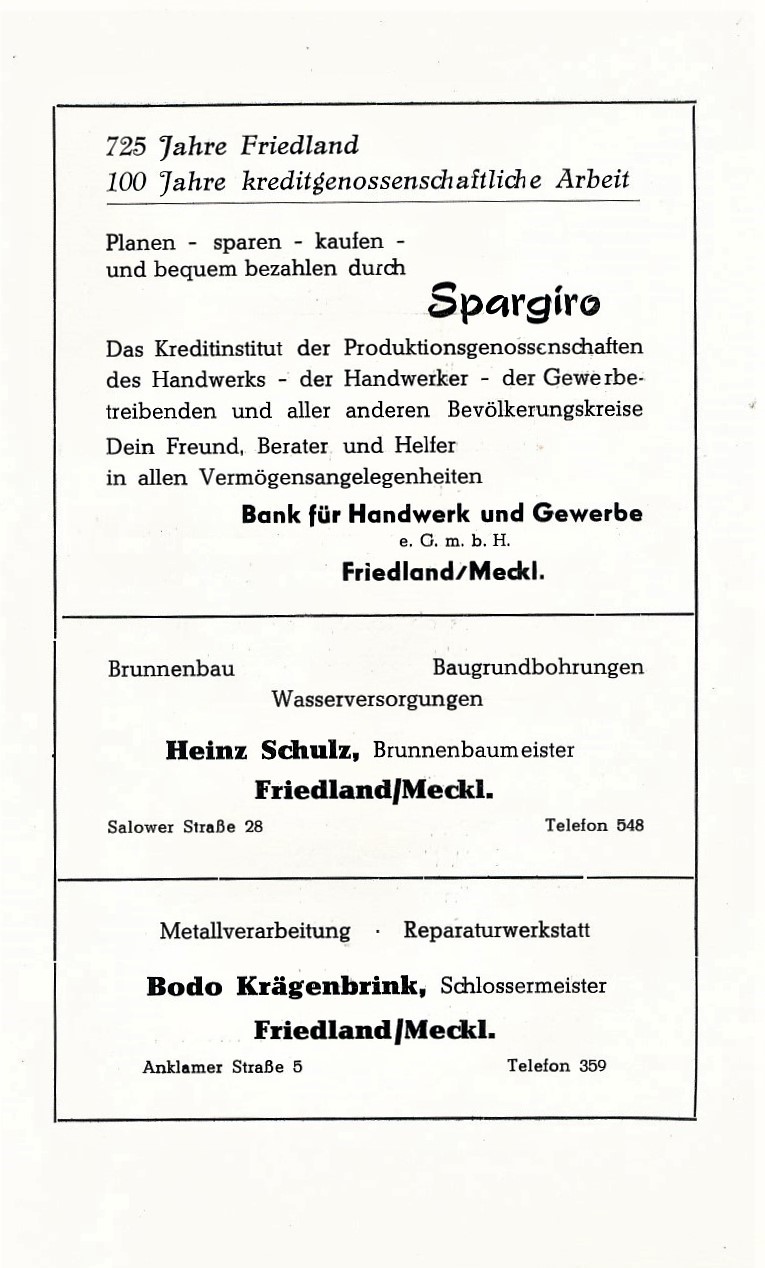 Festschrift 725 Jahre Friedland 1969 089