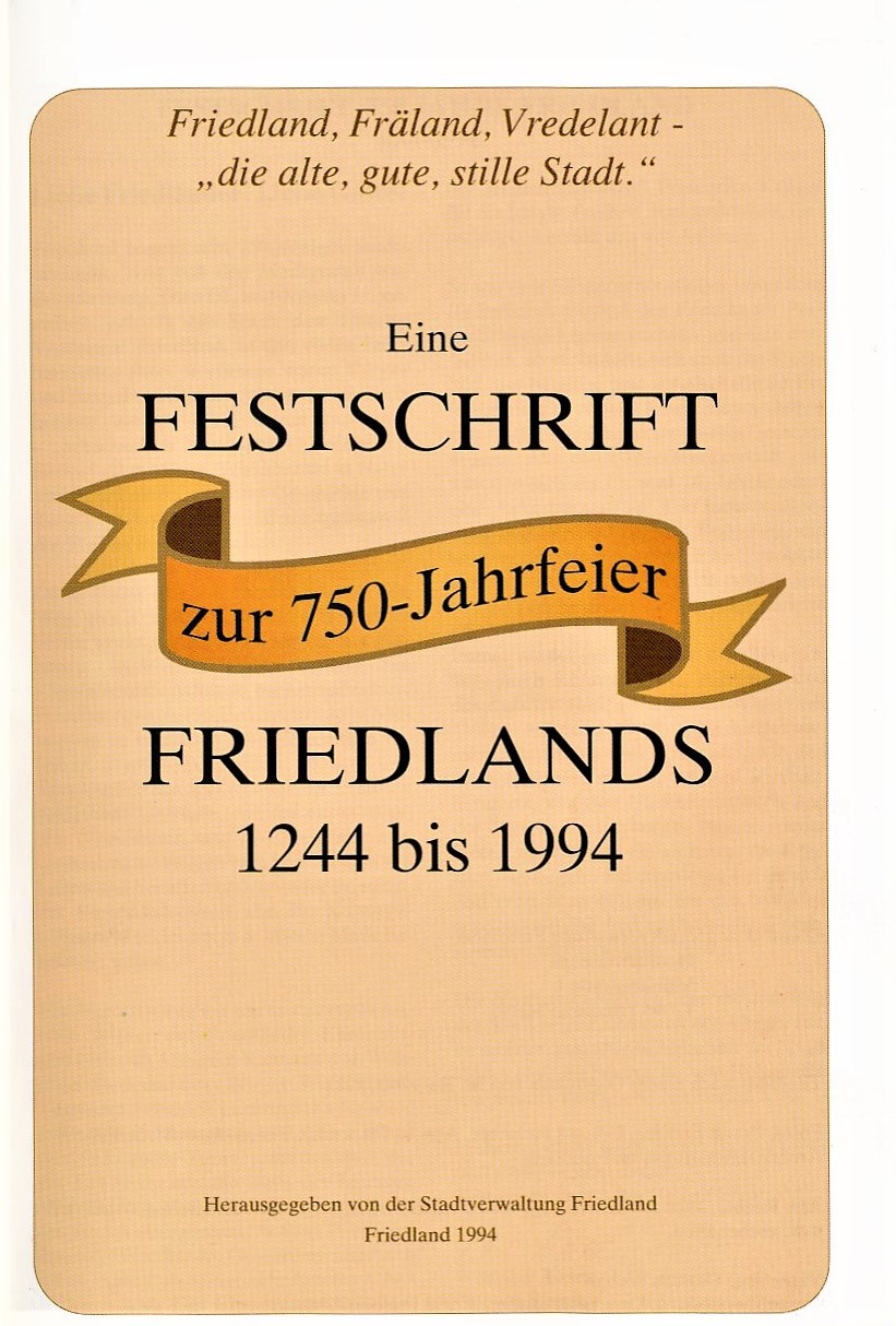 Festschrift 750 Jahre Friedland 1994 003