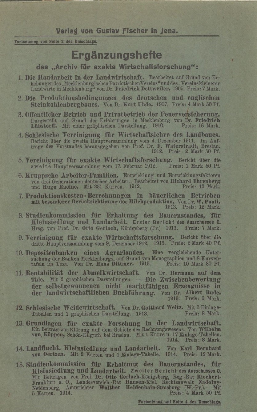 "Zur Forstarbeiterfrege in Mecklenburg" Adolf von Oertzen 1914 116