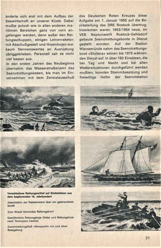 Seenotrettungsstation Warnemünde Erwin Seppelt S.21 Wmde Marinekalender 1983