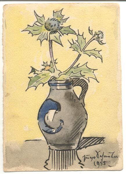 Datei:Scheele 1955 AK Vase Stranddistel.jpg