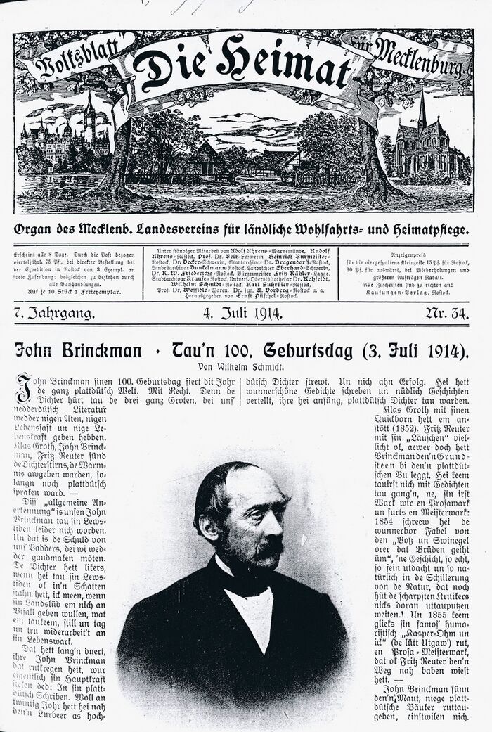 Wmde "John Brinckman - Taun´n 100. Geburtstag (3.Juli 1914)" S305