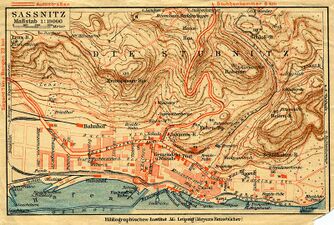 Ortsplan von Sassnitz von 1912