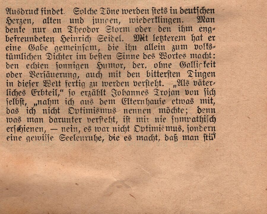 Nachruf zu Johannes Trojan in "Daheim" 1915 02