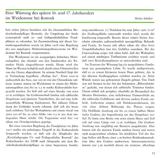 1986 RH Schäfer Wüstung Weidenmoor 53