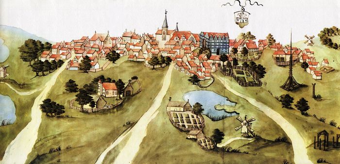 Bergen auf Rügen in der Stralsunder Bilderhandschrift von 1615