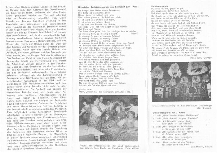 Erntefest und Erntespruch 1989 02