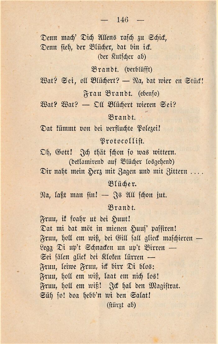 Fürst Blücher in Teterow Reuters Theater-Lustspiel 146