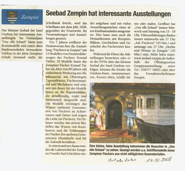 Datei:2008 Zempin Ausstellung Alte Schule.jpg