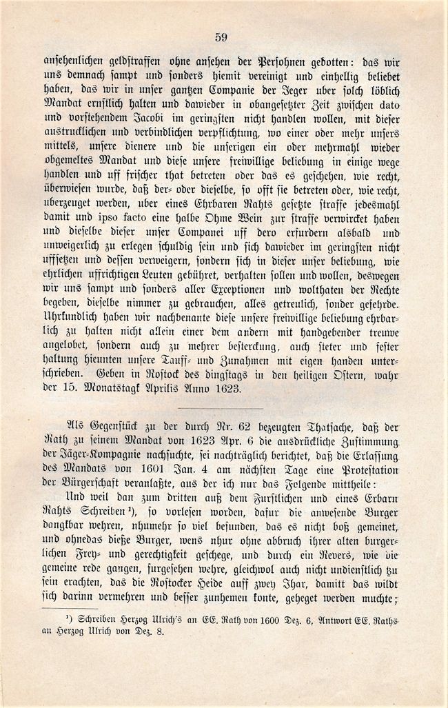RH Koppmann Mandate und Verträge in Betreff Jagd ab 1554 59