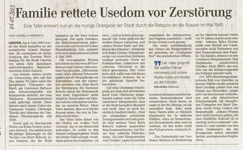 Datei:2023 Usedom Stadt Kriegsende 2.jpg
