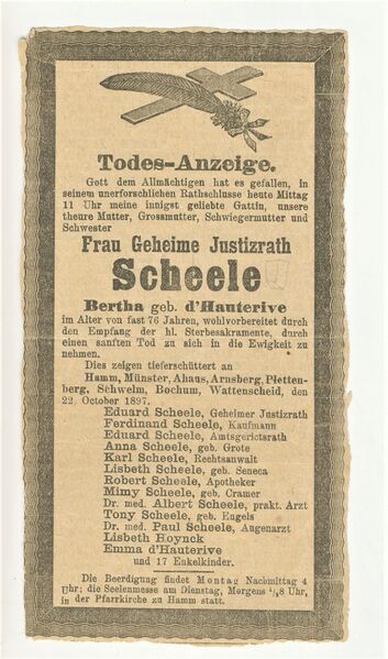 Datei:Scheele Bertha 1897 Todesanzeige.jpg