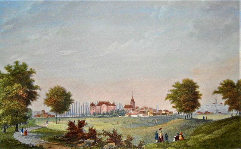 Datei:Stavenhagen-mit-Schloß-Meckenburg-Vorpommern 1845.jpg