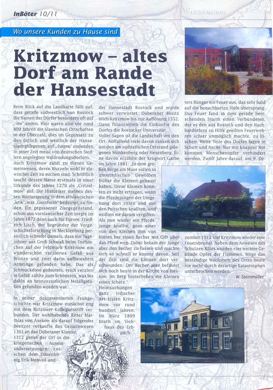 "Kritzmow - altes Dorf am Rande der Hansestadt" Inböter 4/2007