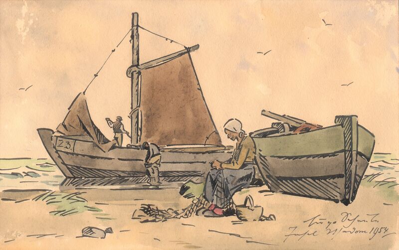 Datei:Scheele - 1954 2 Boote 3 Pers.jpg