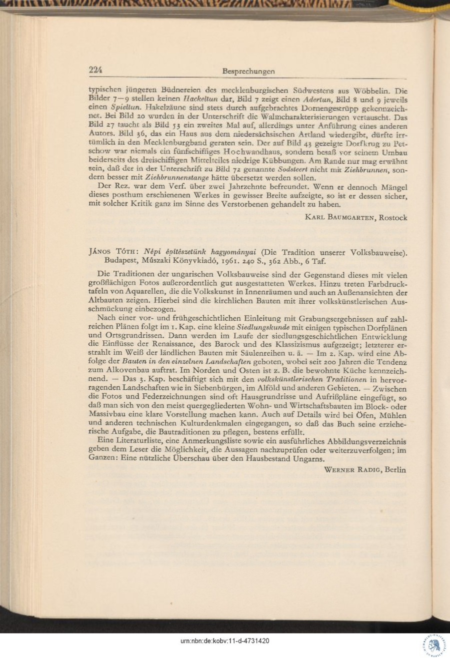 Baumgarten 1964 Bauernkultur - Das Arbeitsgerät 427