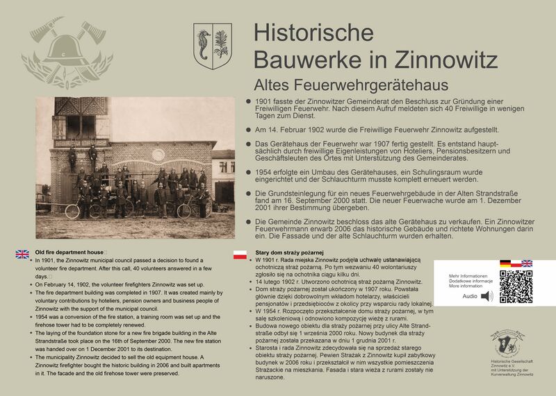 Datei:Zinnowitz historische Zeittafel Altes Feuerwehrgerätehaus.jpg