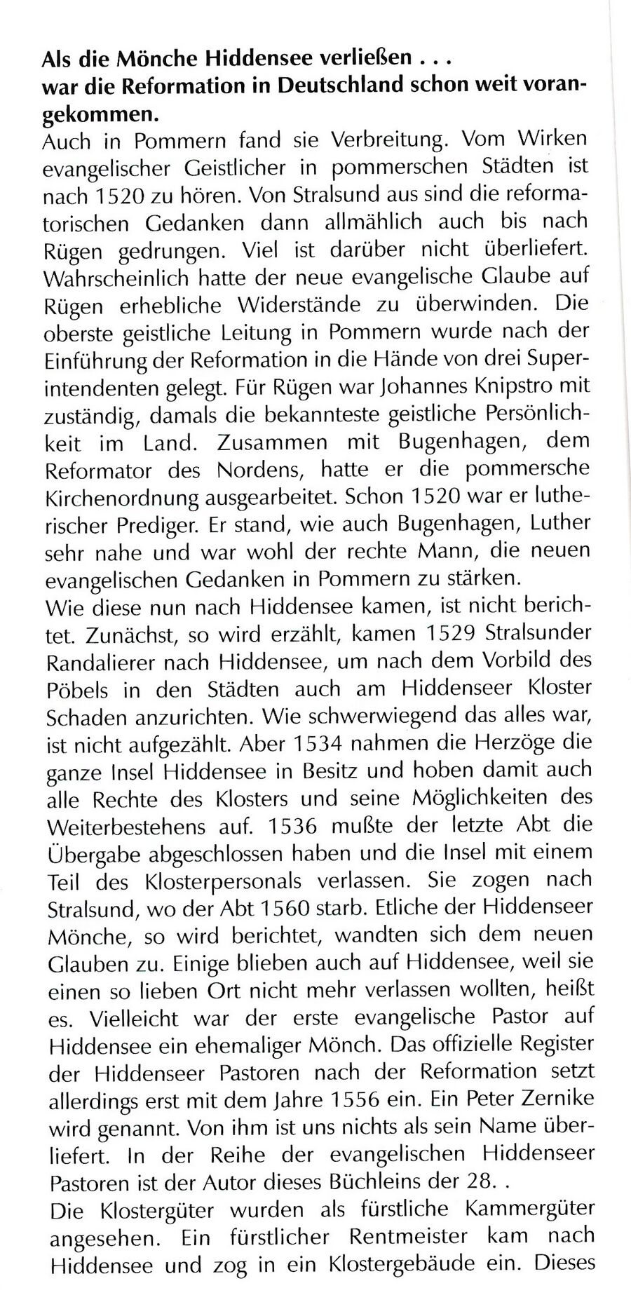 Als die Mönche nach Hiddensee kamen 1296 Inselpastor Manfred Domrös 1996 24