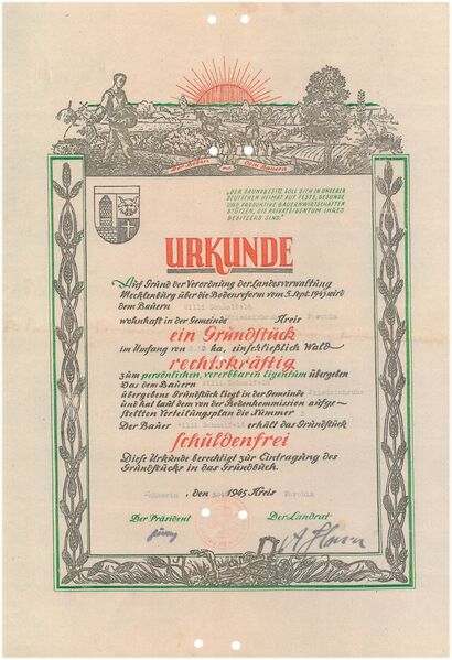 Datei:Friedrichsruhe Bodenreformurkunde.jpg