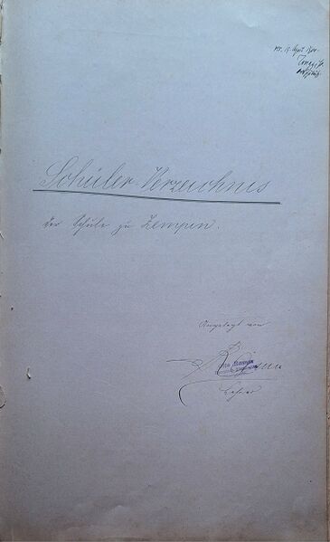 Datei:Zempin Schulchronik Titel.jpg