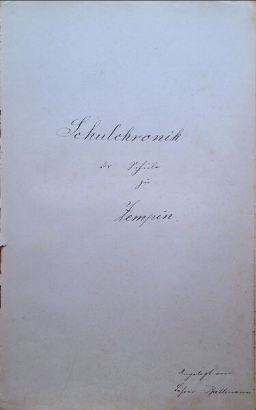 Datei:Zempin Schulchronik Titel.jpg
