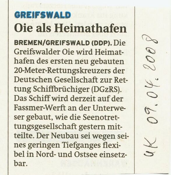 Datei:2008 Greifswalder Oie Rettungskreuzer.jpg