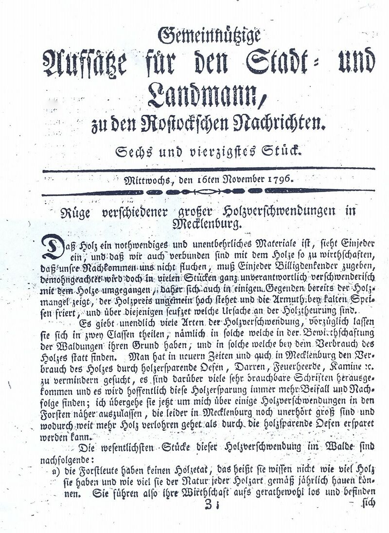 Becker Rüge der Holzverschwendungen 1796 1