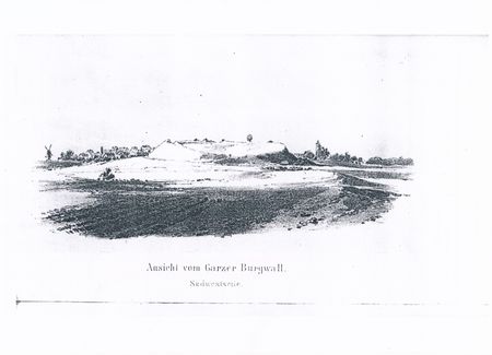 Garzer Burgwall Ansicht 1868 Stahlstich
