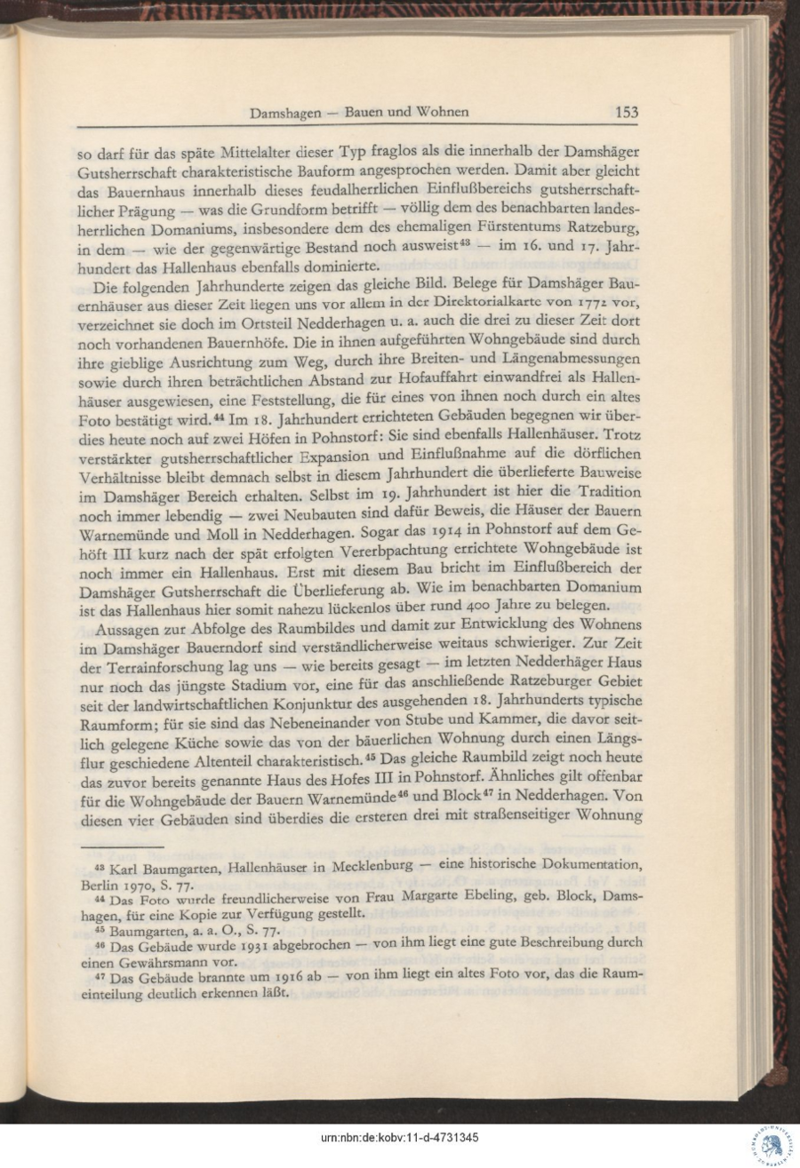 Baumgarten 1973 Damshagen 153