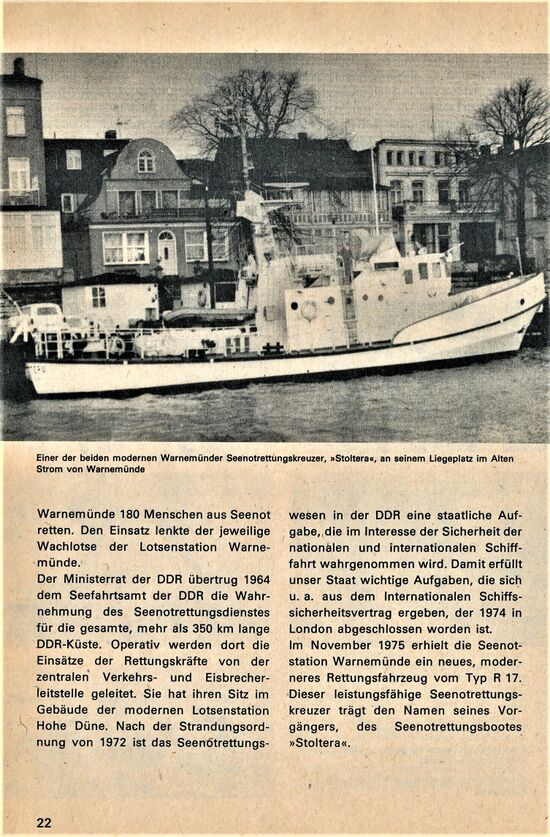 Seenotrettungsstation Warnemünde Erwin Seppelt S.22 Wmde Marinekalender 1983