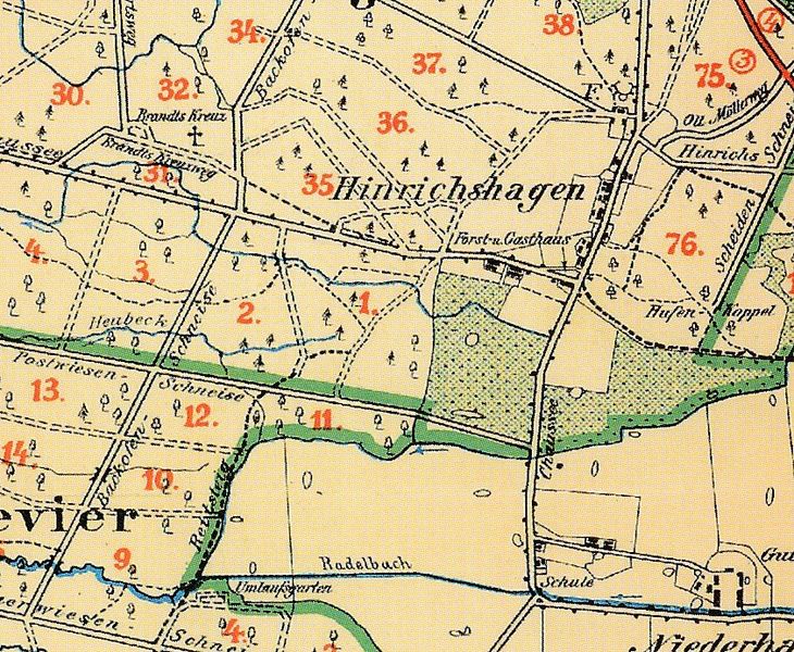 Datei:Hinrichshagen Forsteinrichtungskarte Bühring 1908.jpg