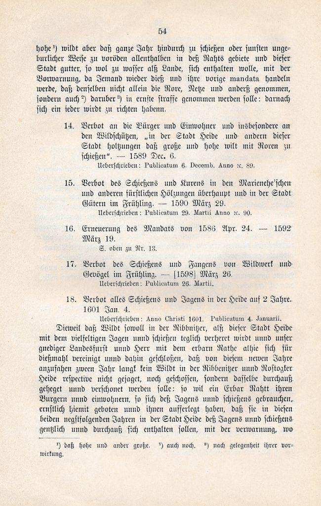 RH Koppmann Mandate und Verträge in Betreff Jagd ab 1554 54