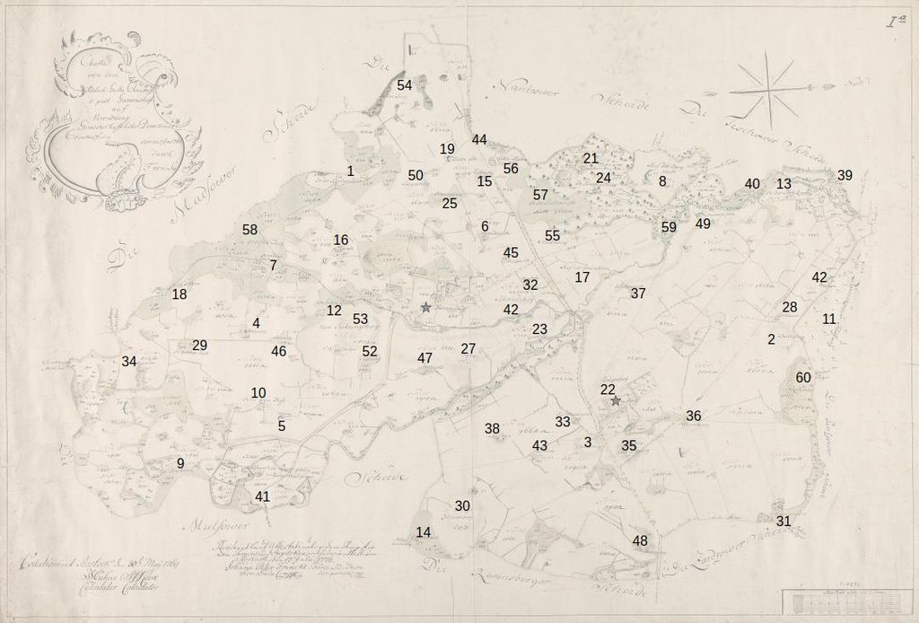 Lage der Flurnamen in der DVK von 1768