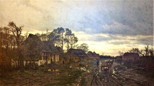 Dorfstraße von Stäbelow Maler C. Malchin1881 (Foto Wilfried Steinmüller)