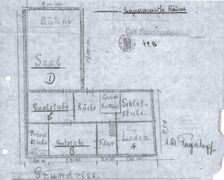 Grundriss der Gaststätte Kludt 1946