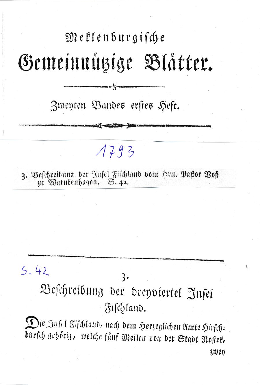 Wustrow Voß 1793 Titel