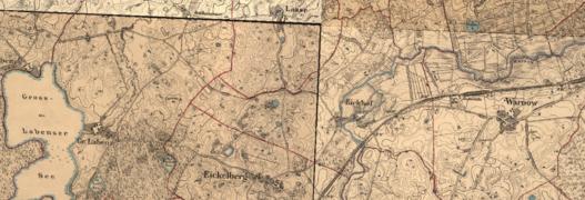 Warnow Laase Eickelberg Eickhof Messtischblätter 1888