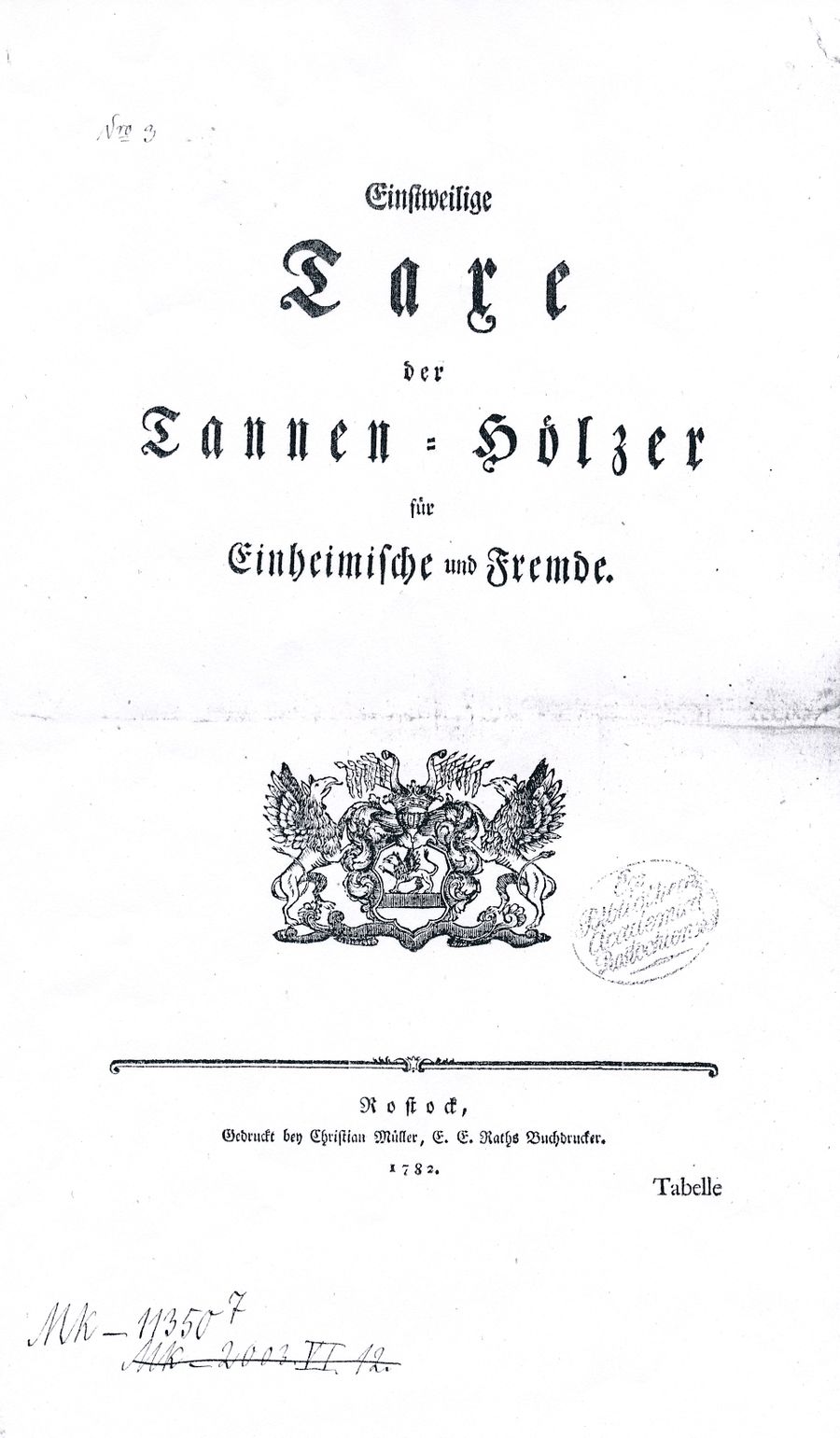 RH Taxe der Tannenhölzer 1782 01