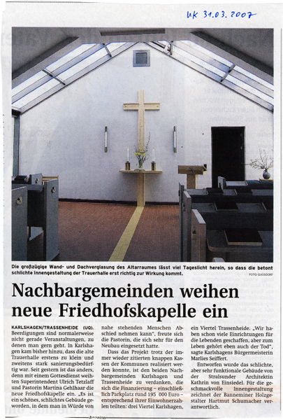 Datei:2007 Friedhofskapelle neu 2.jpg