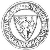 Wappen von Marlow auf einer Postkarte 1905