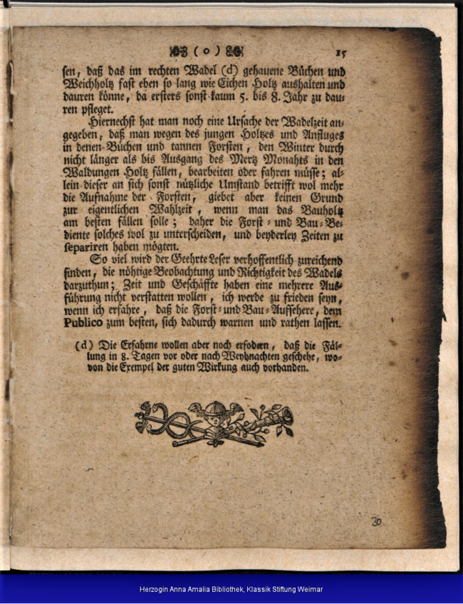 "Einige Gedanken über Wadel- oder Wahl-Zeit beim Holzfällen" 1744 15