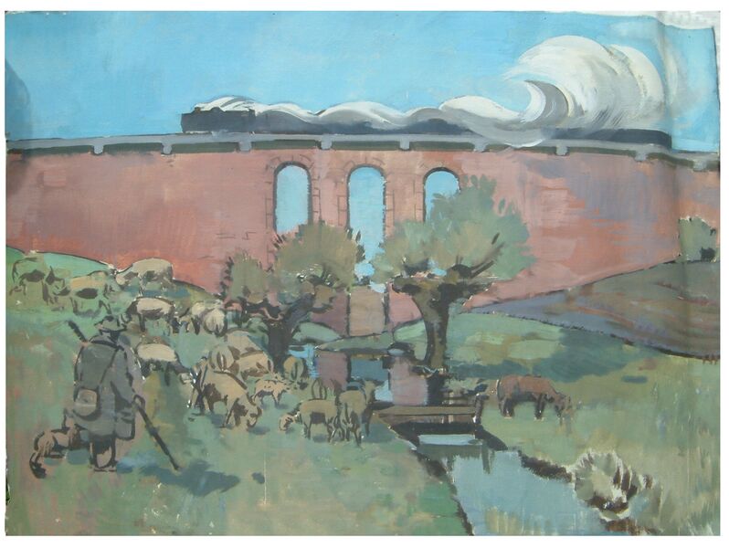 Datei:Scheele Brücke Eisenbahn Schafe.jpg