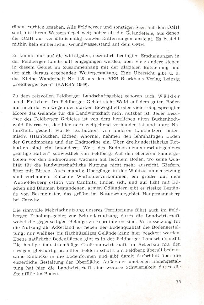Barby Feldberg Landschaft Erholungsgebiet 1971 75