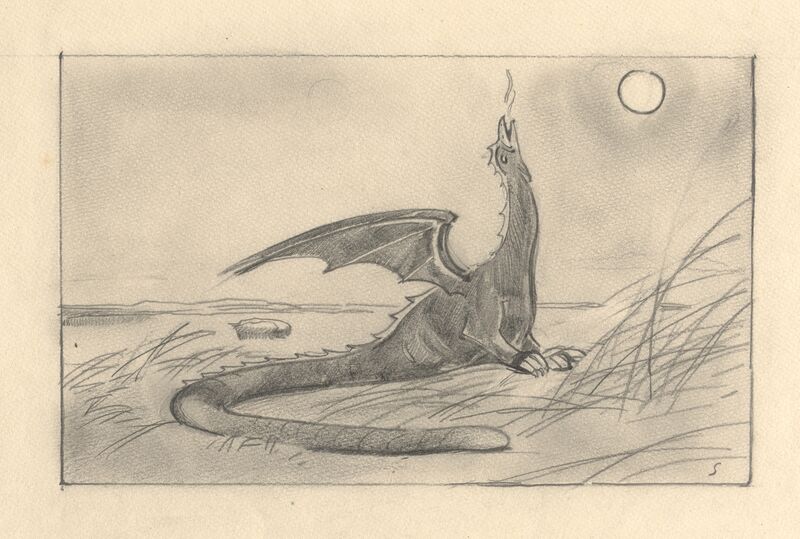 Datei:Hugo Scheele Drak Mond Bleistift.jpg