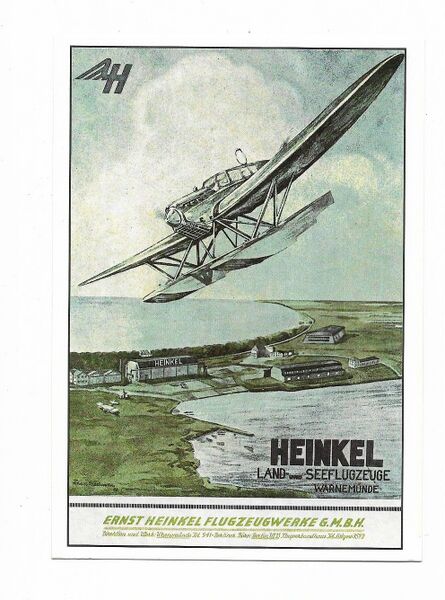 Datei:Warnemünde Heinkel Werbung um 1930.jpg