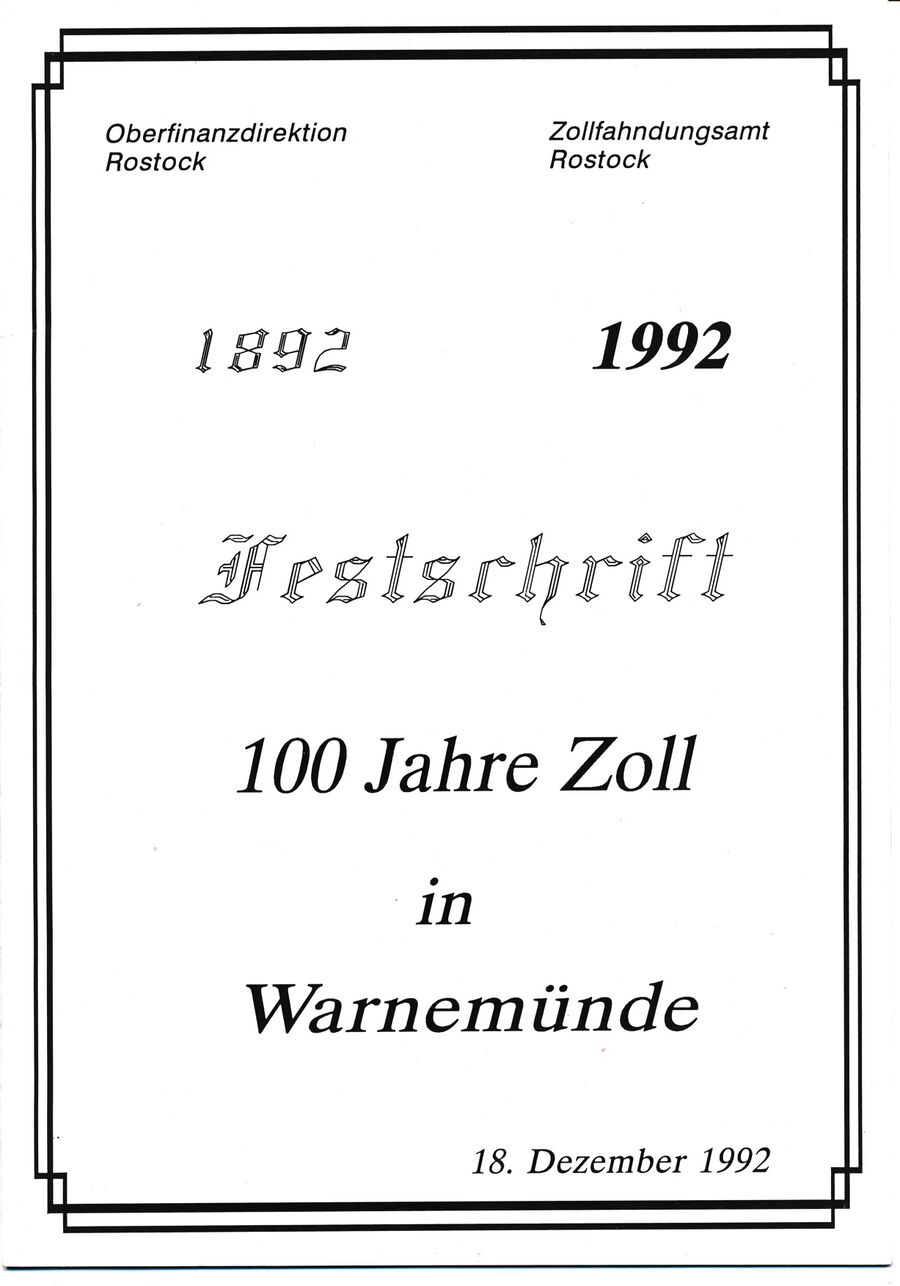 Warnemünde Zollamt 1929 Titel
