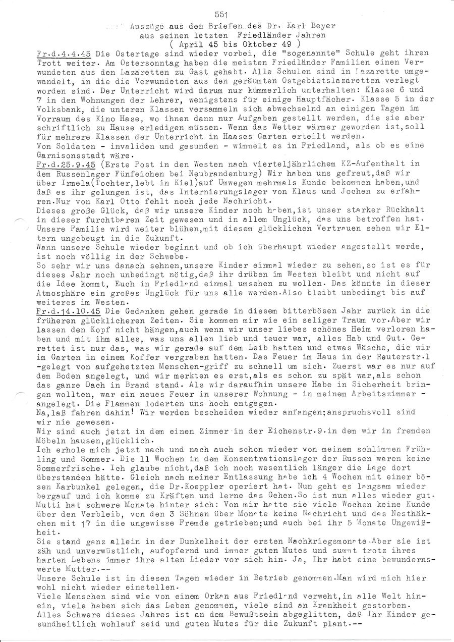 Friedland Karl Beyer Briefauszüge 1945-1949 01